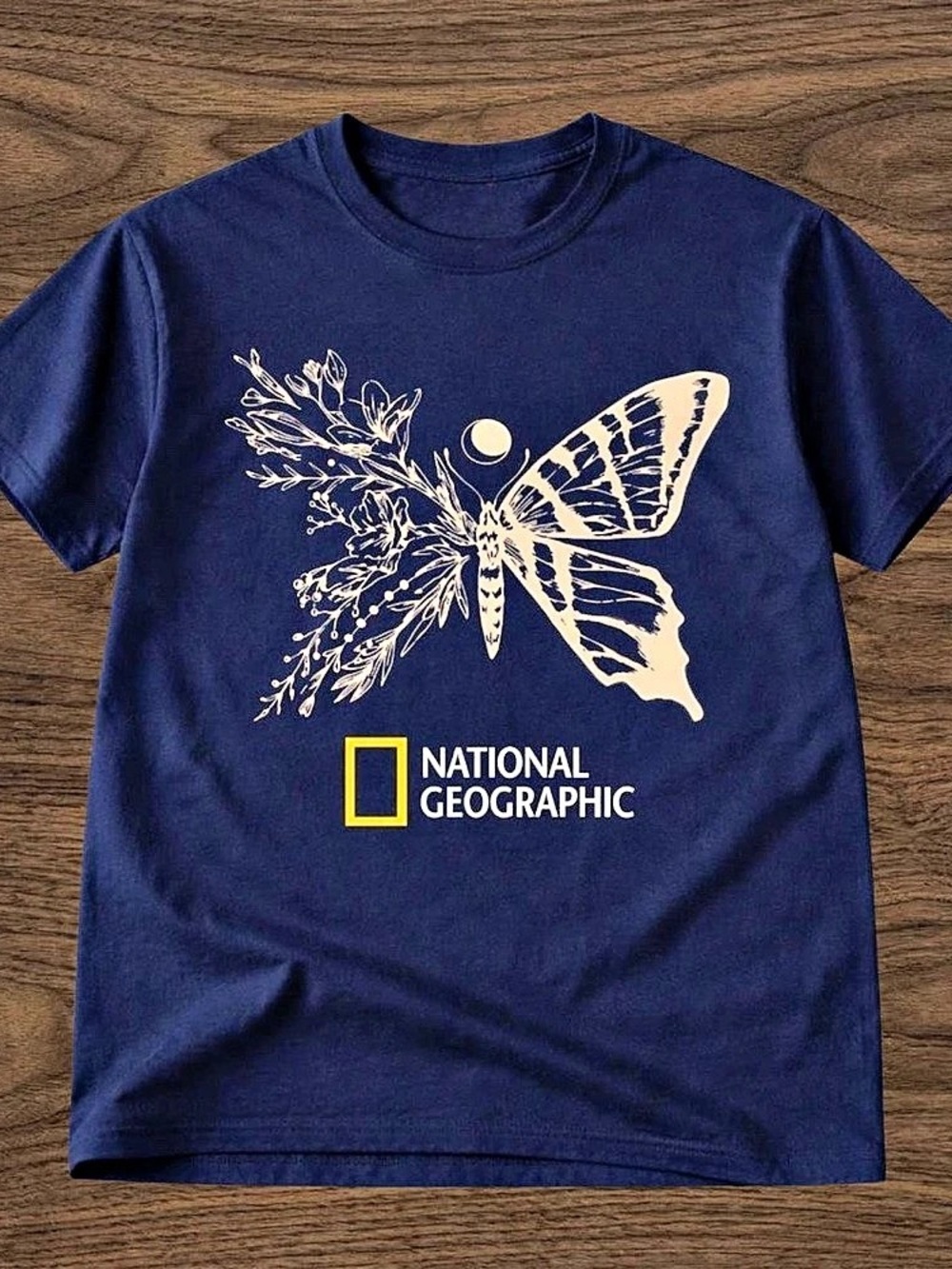 Navy National Geographic Butterfly Graphic T-shirt